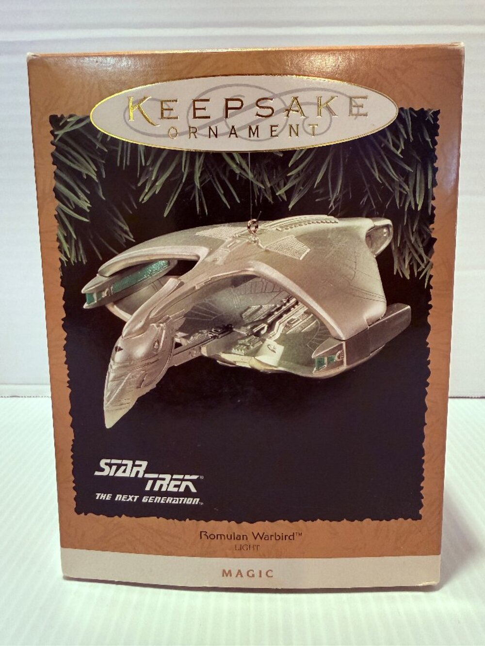 Vintage 1995 Hallmark Star Trek Romulan Warbird Christmas Ornament Magic Light